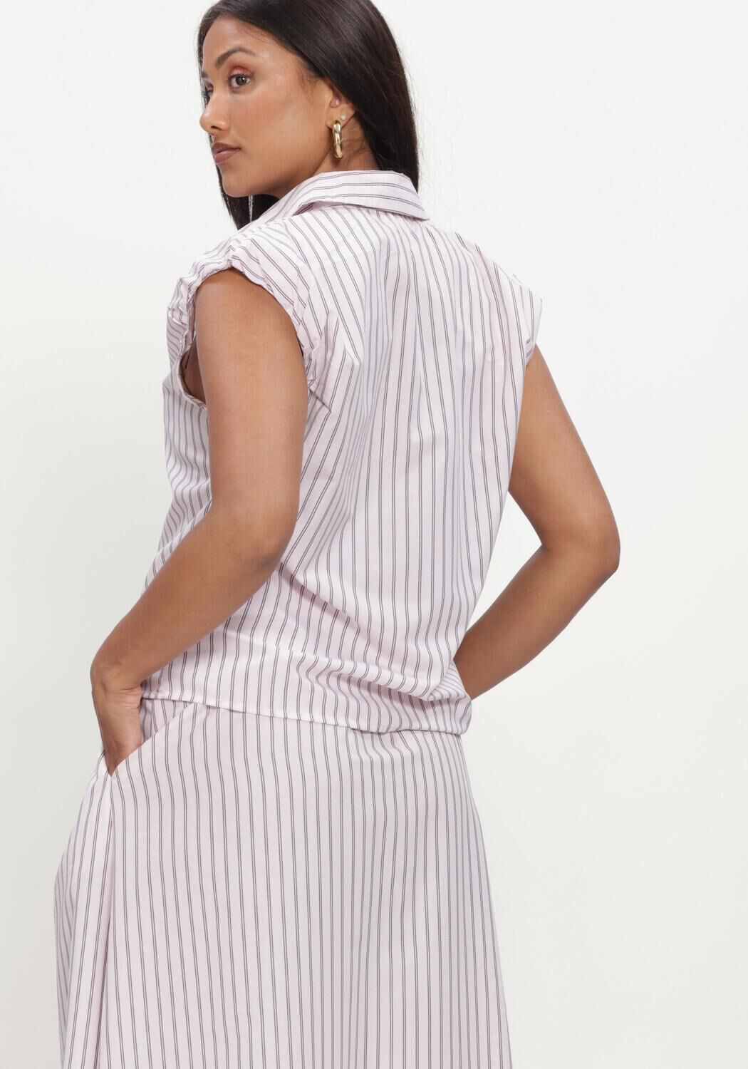 Roze NEO NOIR Tops & T-shirts ISELLA DOUBLE STRIPE TOP - large