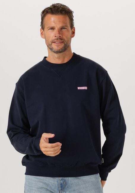 WOODBIRD Pull WBCAIN COI CREW Bleu foncé - large
