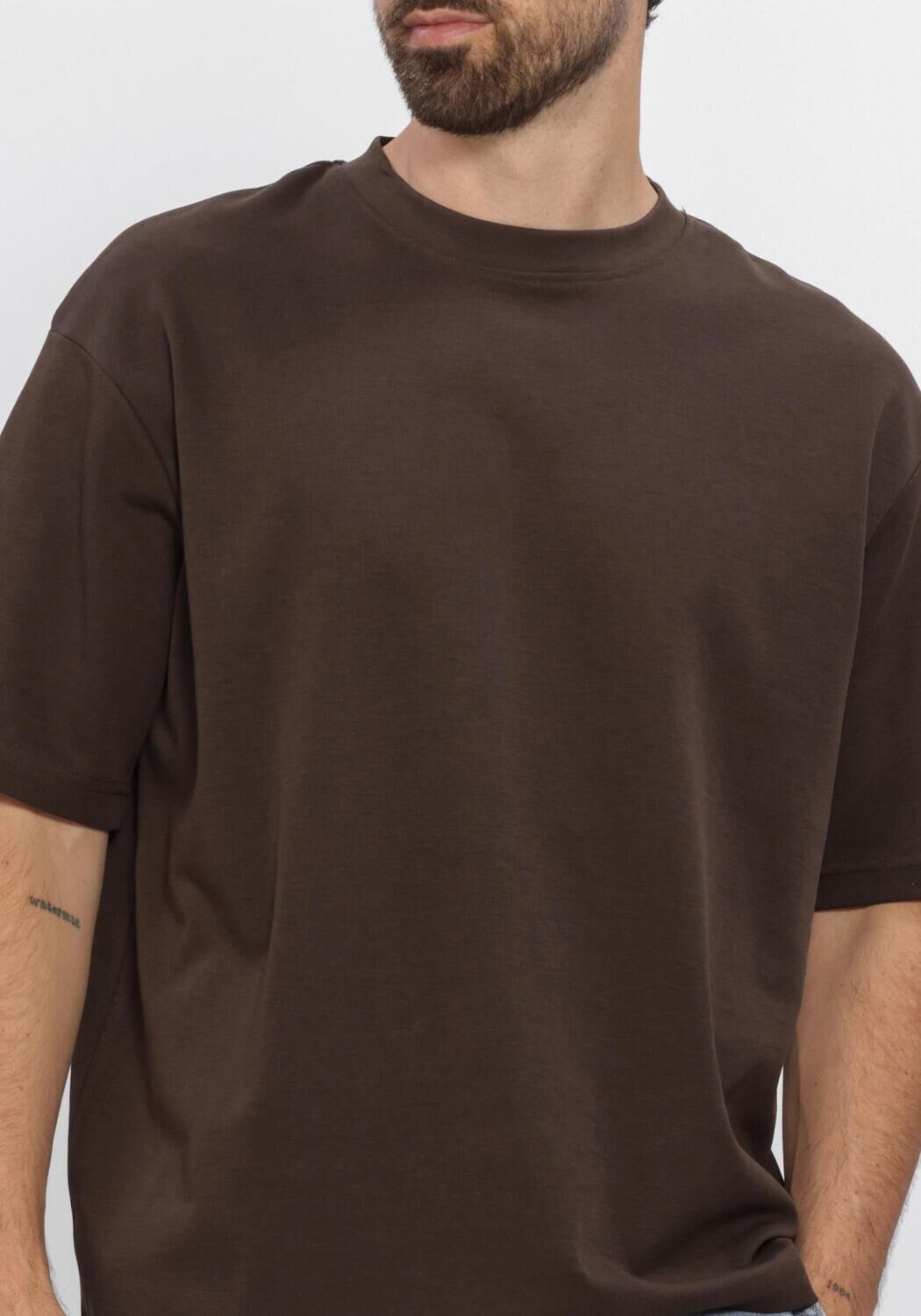 SELECTED MEN T-shirt SLHLOOSEOSCAR SS O-NECK TEE NOOS en marron - large