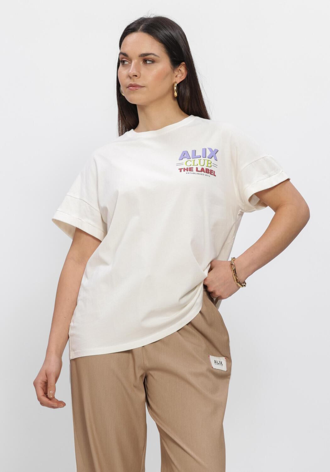 ALIX THE LABEL T-shirt LADIES KNITTED ALIX CLUB T-SHIRT &Eacute;cru - large