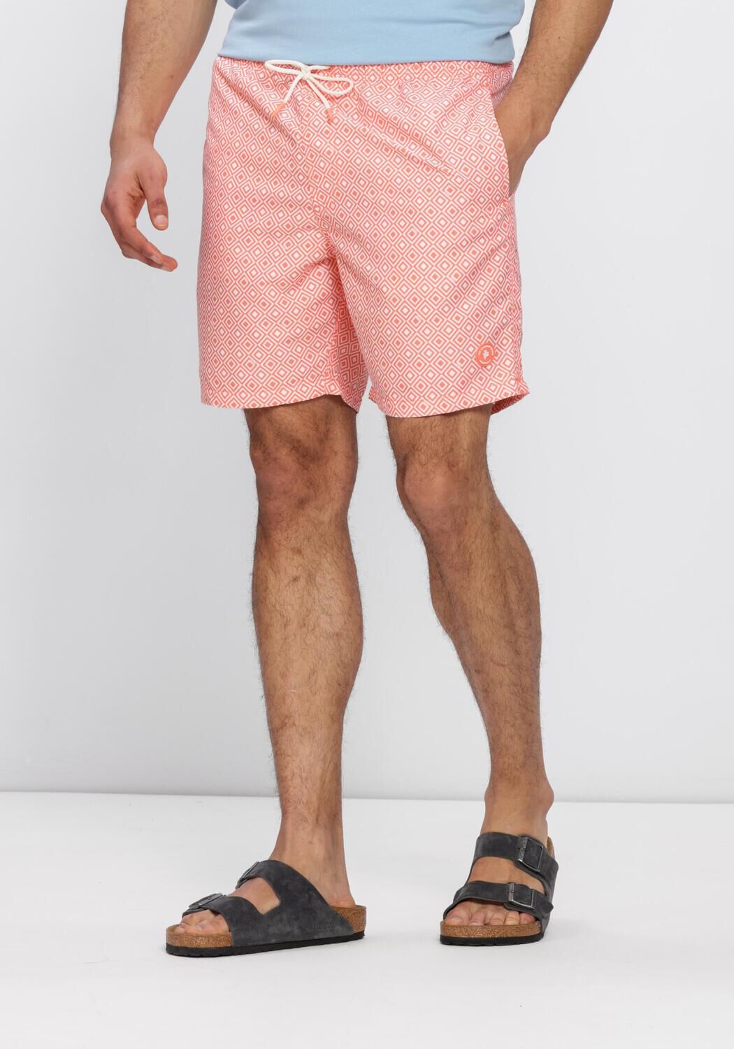 SHIWI MIKE SWIM SHORTS 7 INCH GEO SQUARE Shorts de bain en orange - large