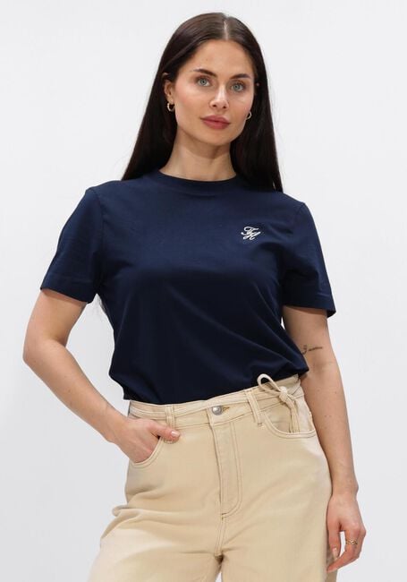 Donkerblauwe TOMMY HILFIGER T-shirt TH SCRIPT REG C-NK SS TEE - large