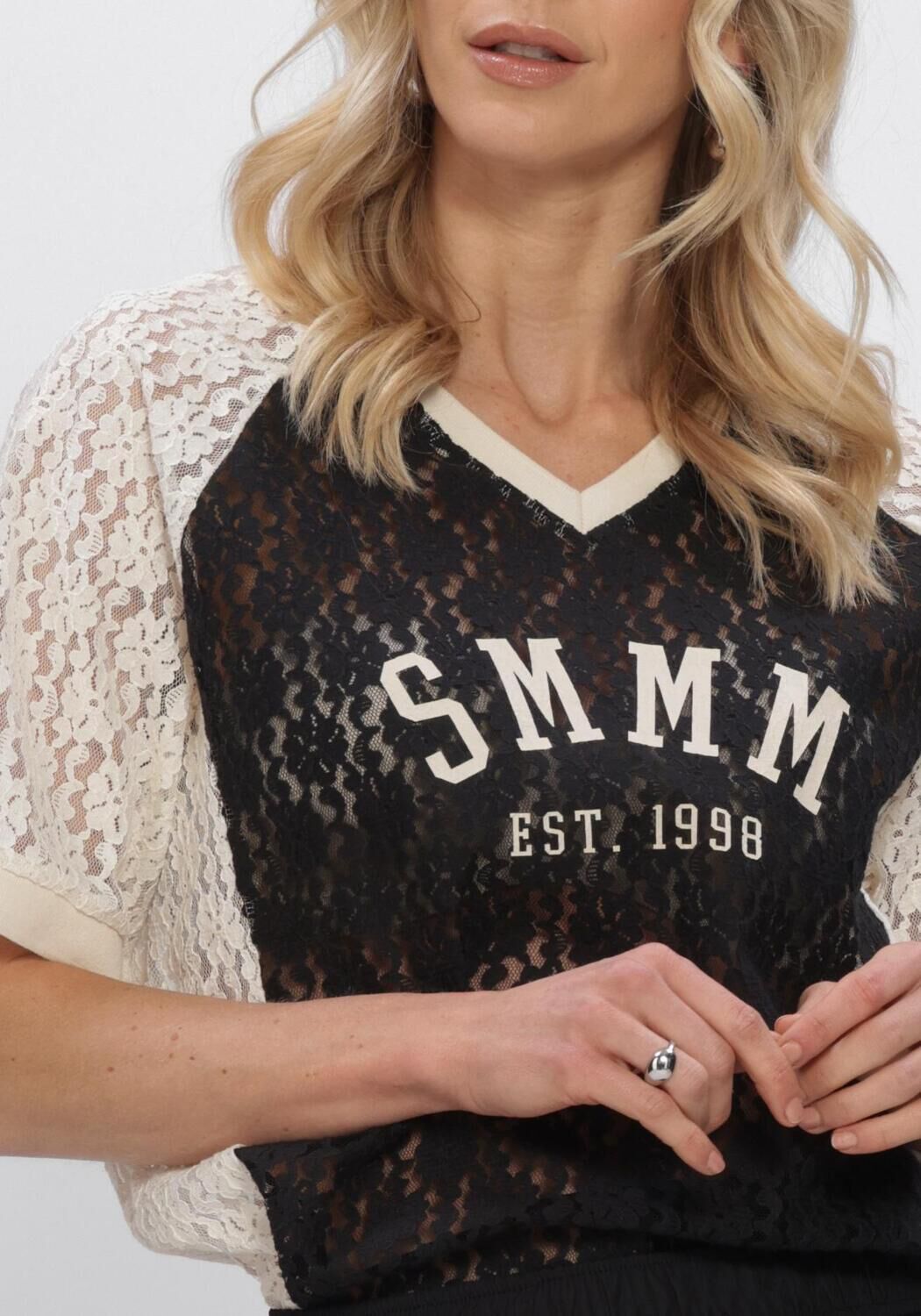 SUMMUM T-shirt TOP SPORTY LACE en noir - large