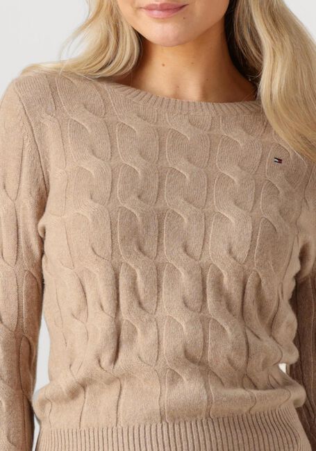 Beige TOMMY HILFIGER Trui SOFT WOOL CABLE C-NK LS SWT - large