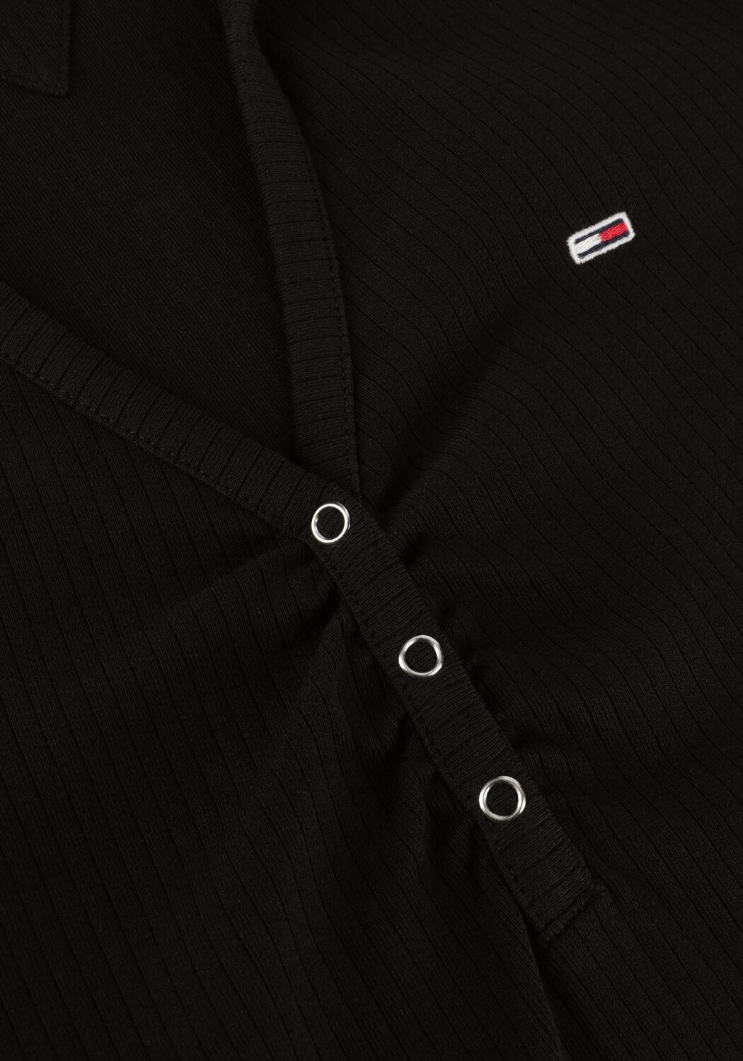 Zwarte TOMMY JEANS Mini jurk LS POLO DRESS - large