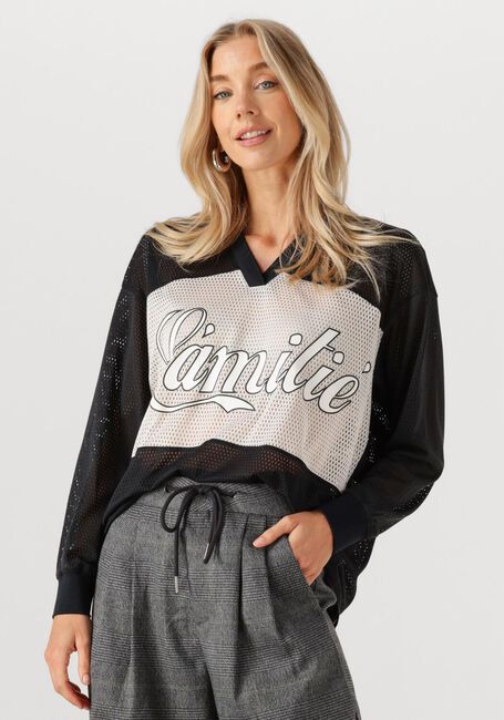 Zwarte HAUTE L'AMITIÉ  DRIFT MIX LOGO BLOUSE - large