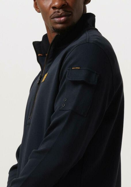 PME LEGEND Pull HALF ZIP COLLAR INTERLOCK JERSEY Bleu foncé - large