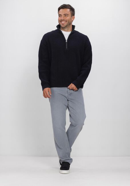 BUTCHER OF BLUE Pull MARKET HALF ZIP Bleu fonc&eacute; - large