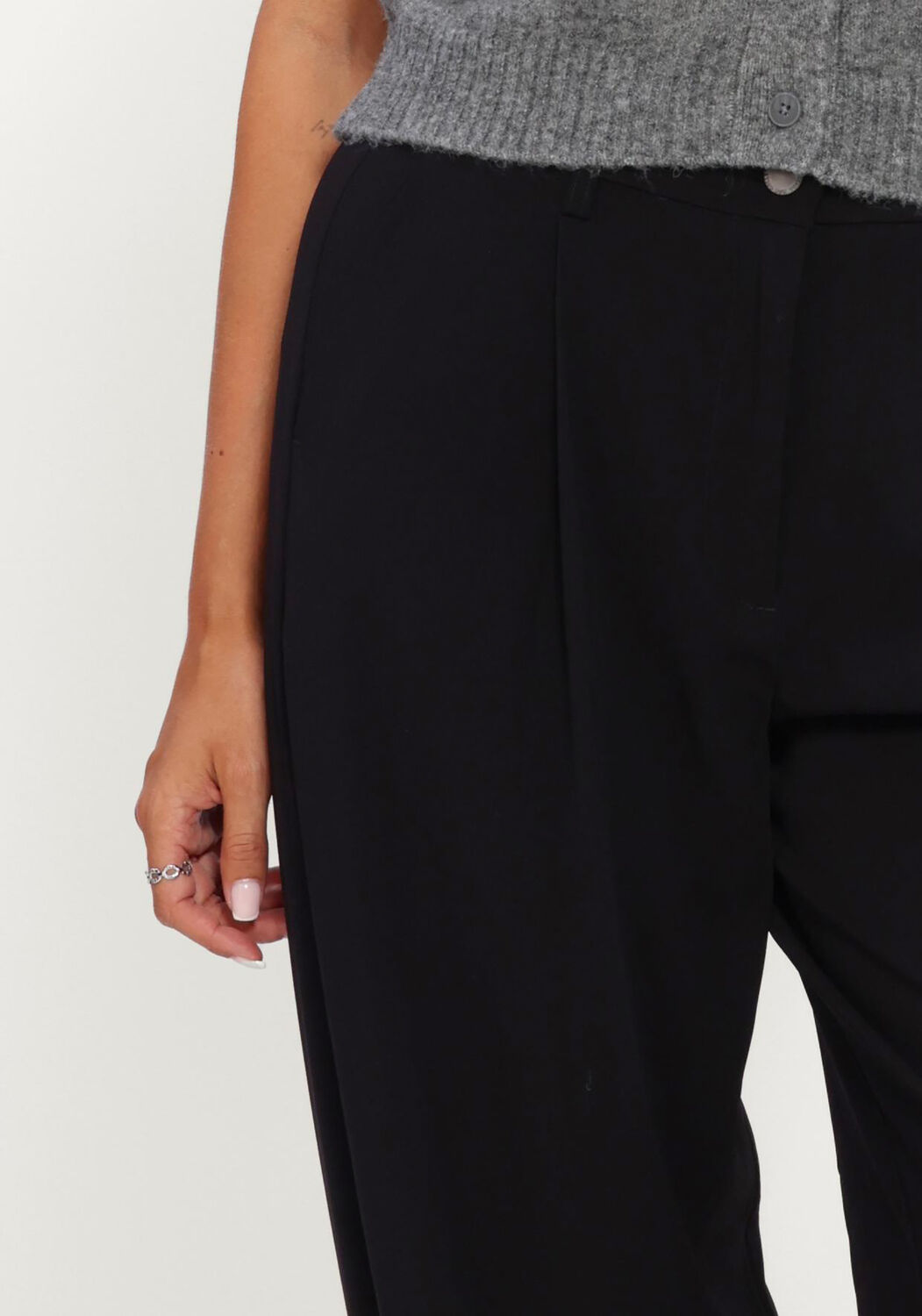 Zwarte MAC Wijde broek 0231 FLOATING CREPE - large