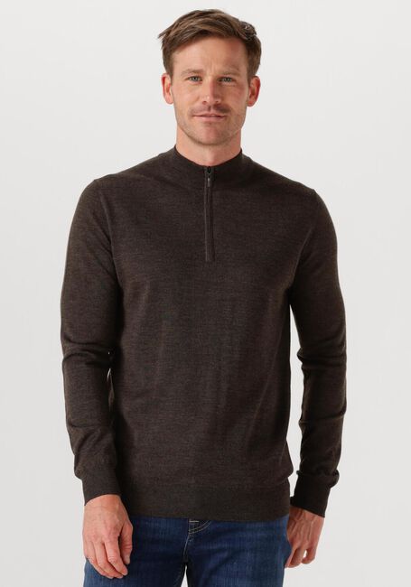 Bruine STEFANO LAURAN Trui HALF ZIP - large