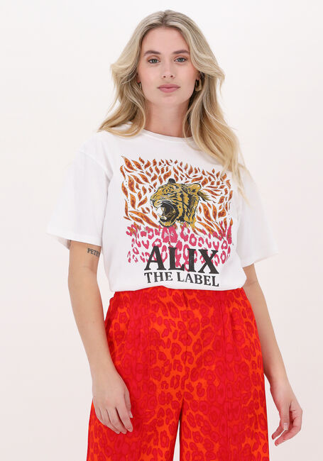 Witte ALIX THE LABEL T-shirt FIRE TIGER TSHIRT - large