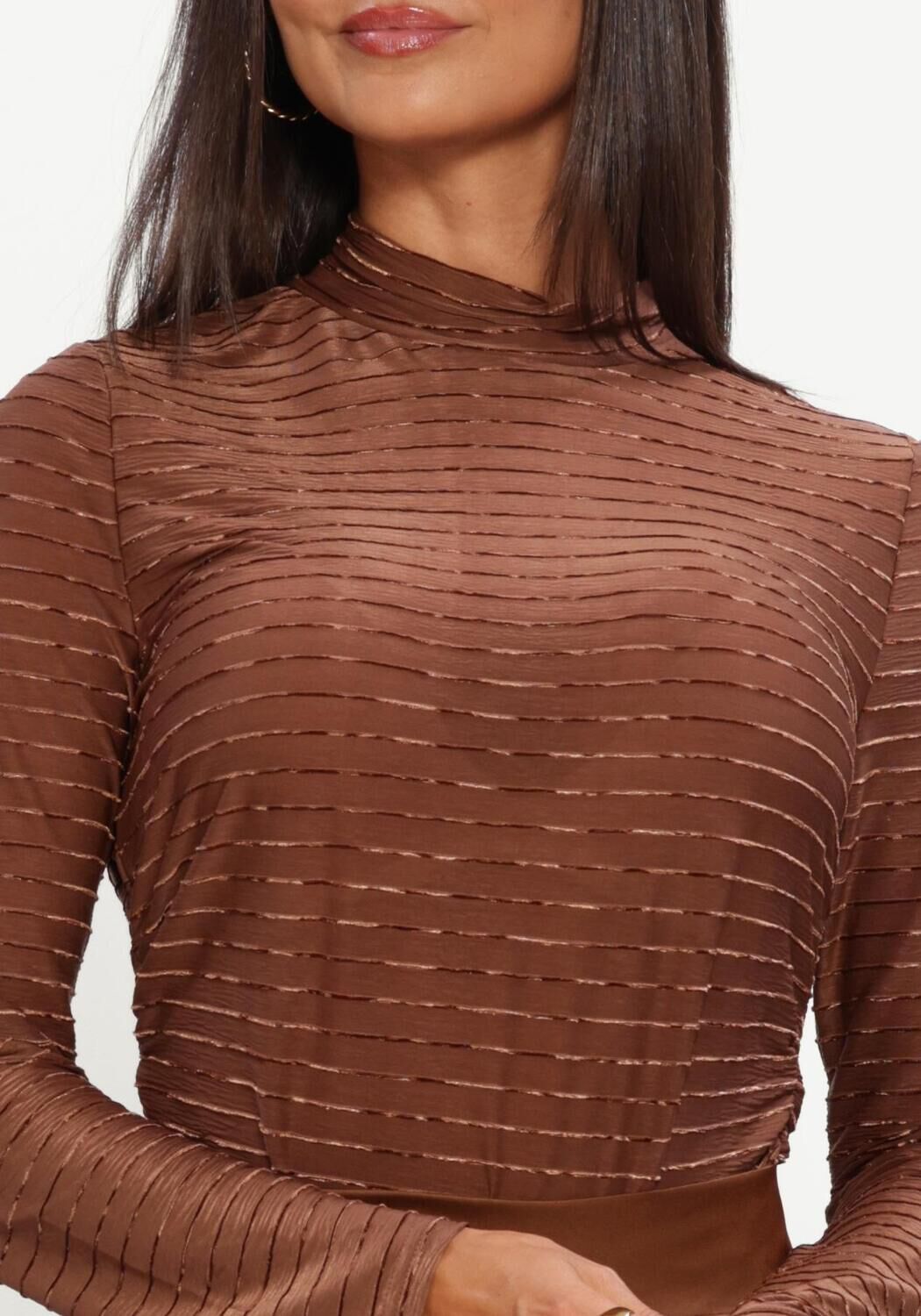 NUKUS Haut GRACIE TOP STRIPE en marron - large