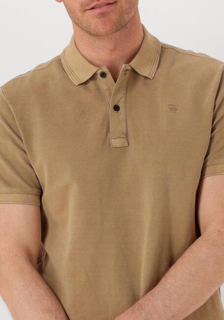 G-STAR RAW Polo DUNDA OVERDYED SLIM POLO S\S en beige - large