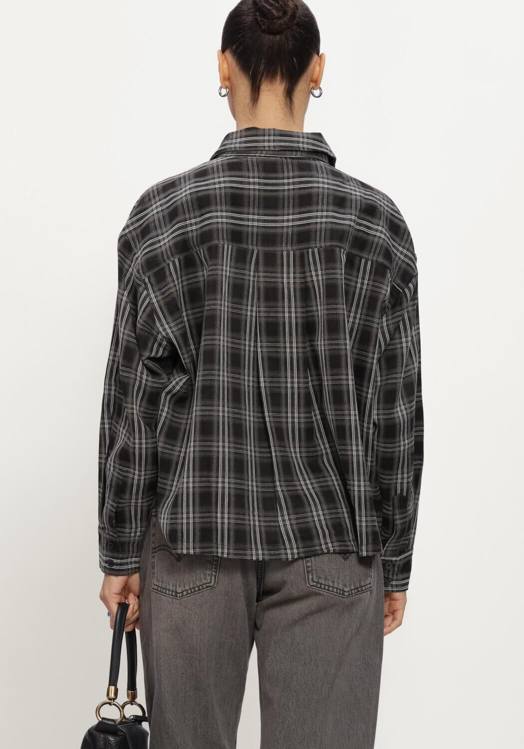 SIMPLE WV-PL-VISCO-CHECK-26-3 Blouses en noir - large