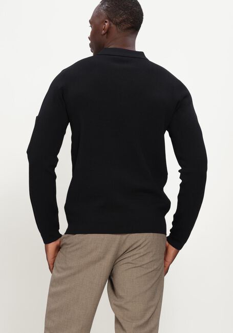 GENTI Pull POLO ZIP LS en noir - large