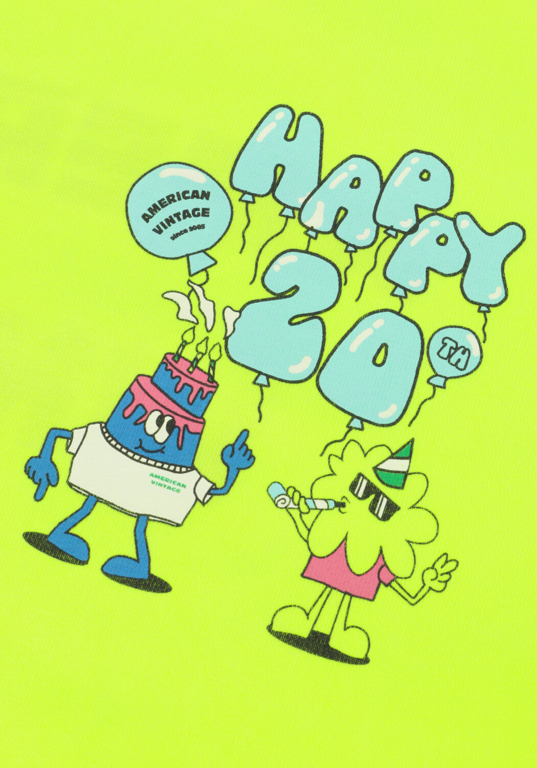 AMERICAN VINTAGE T-shirt FIZVALLEY en jaune - large