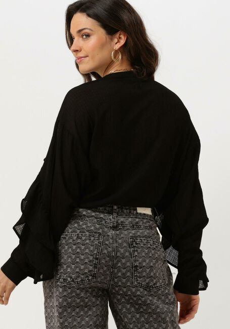 ALIX THE LABEL LADIES WOVEN STRUCTURED CHIFFON RUFFLE BLOUSE Blouses en noir - large