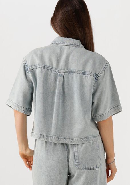 Blauwe CATWALK JUNKIE  SHORT SLEEVE DENIM BLOUSE - large