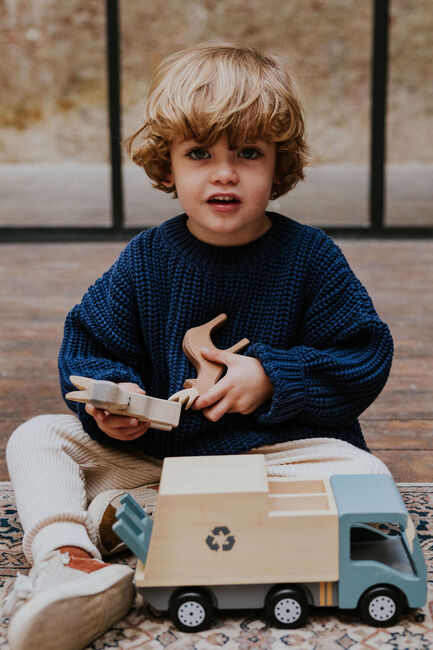 YUKI KIDSWEAR Pull CHUNKY KNITTED SWEATER en bleu - large