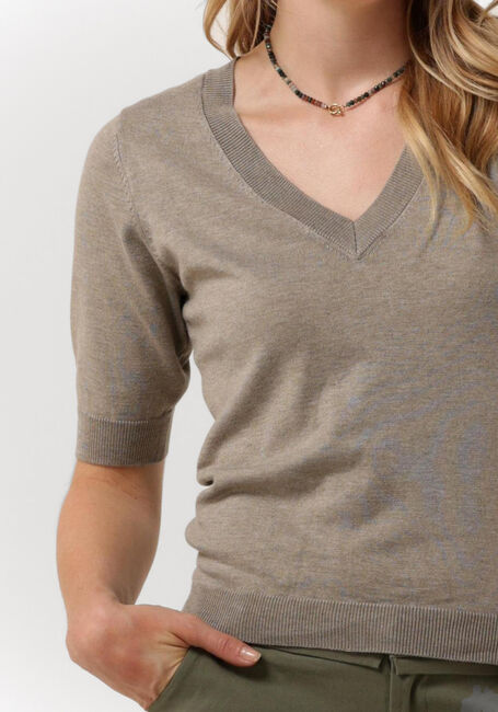 MINUS Haut MILLA V-NECK KNIT TEE 1 Kaki - large