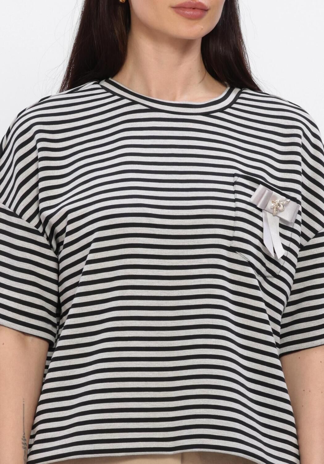 SUMMUM T-shirt TOP STRIPED SCUBA en noir - large