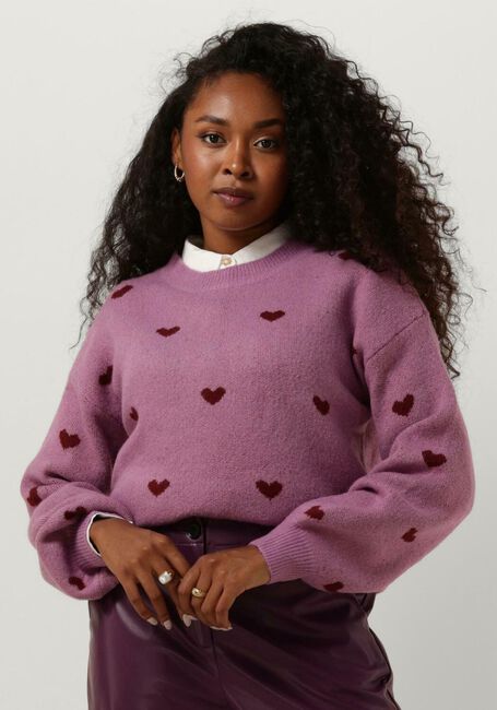 YDENCE Pull KNITTED SWEATER LUV en violet - large