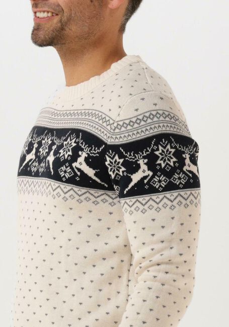 SELECTED HOMME Pull SLHNEWDEER LS KNIT CREW NECK W en blanc - large