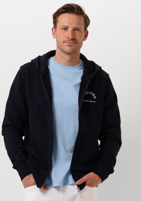 TOMMY HILFIGER Gilet ROUNDALL HOODED ZIP THROUGH en bleu - large