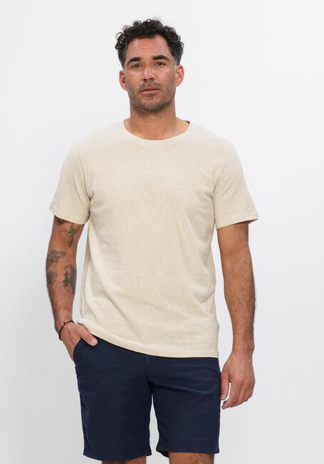 SELECTED MEN T-shirt SLHADAM LINEN BLEND SS TEE NOOS en beige - large