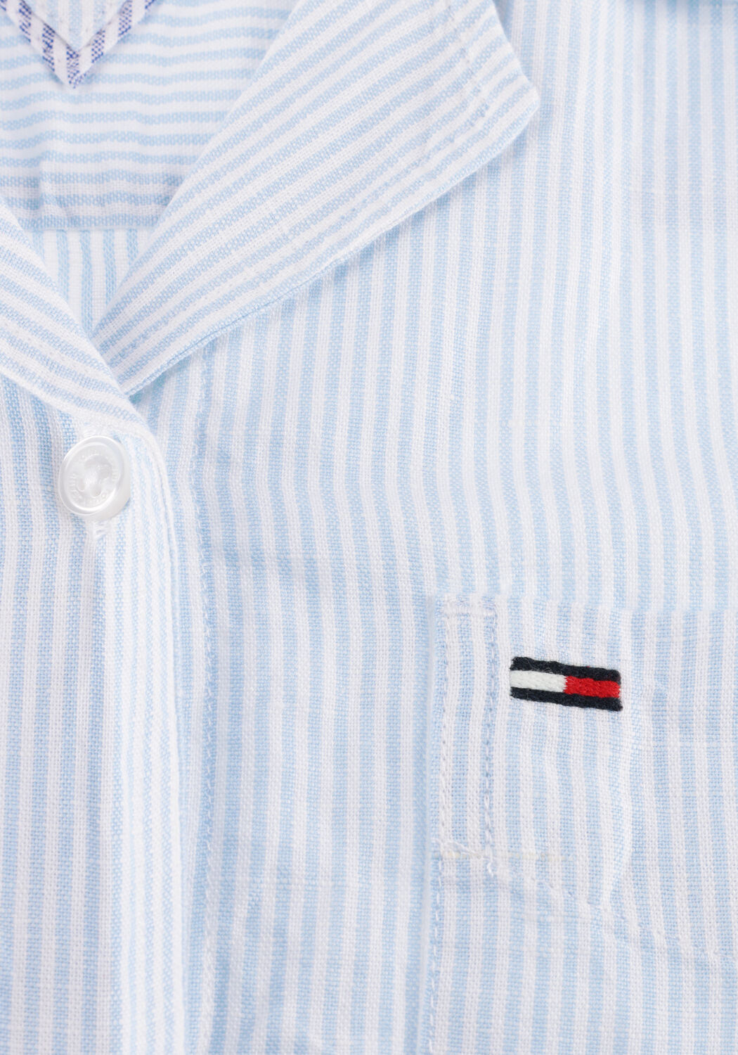 TOMMY JEANS TJW TIE FRONT LINEN SHIRT Blouses Bleu clair - large