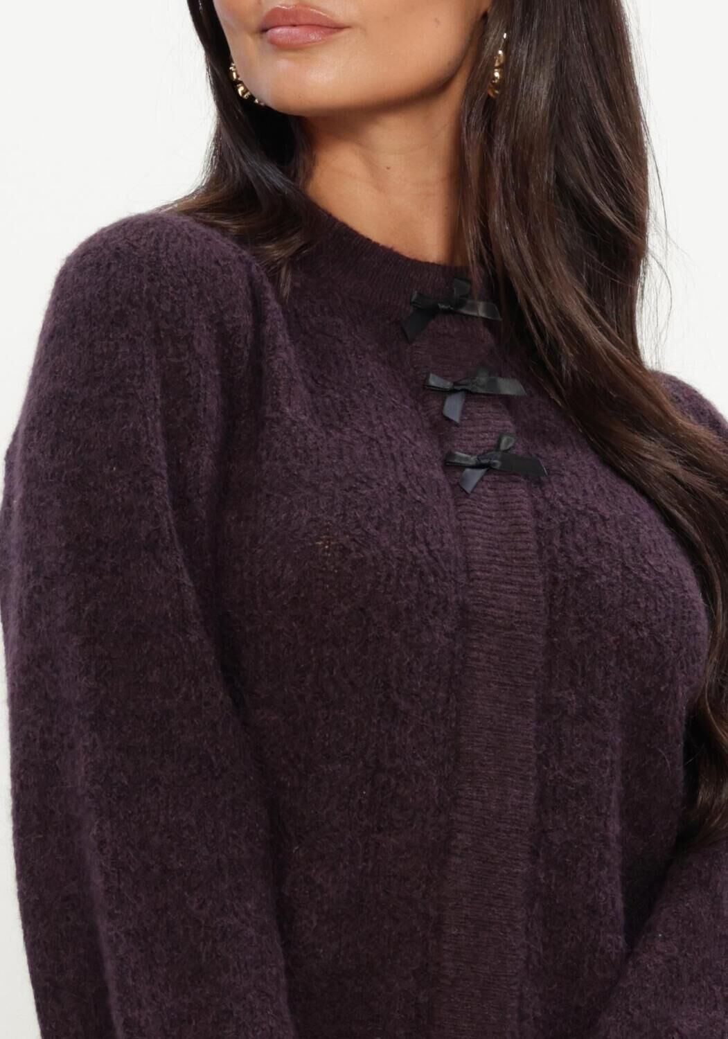 Y.A.S. Gilet YASBONSO LS KNIT CARDIGAN en violet - large