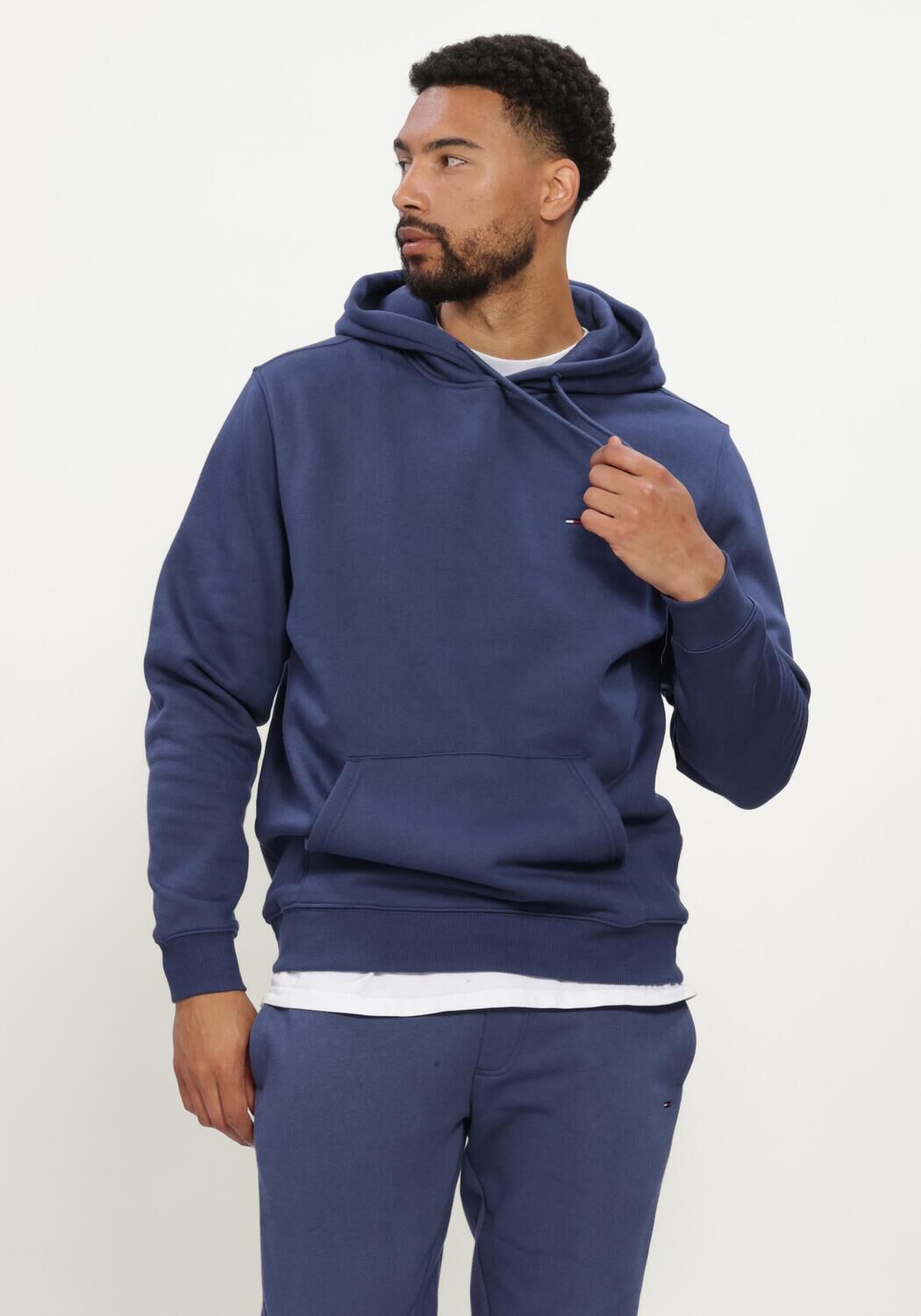 Donkerblauwe TOMMY JEANS Sweater TJM REG S FLAG HOODIE EXT - large