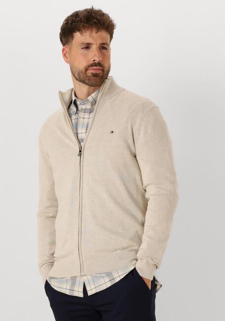 Beige TOMMY HILFIGER Vest ESSENTIAL COTTON ZIP THRU - large