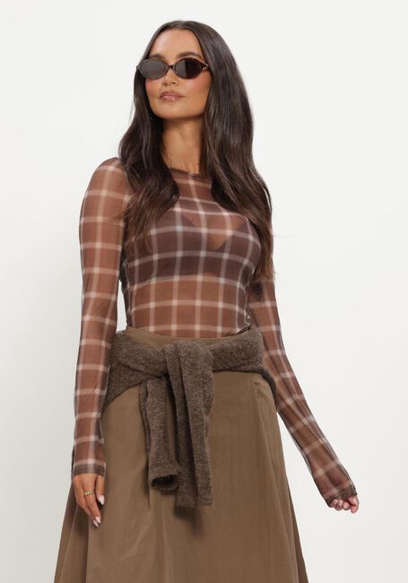 Bruine MINUS Top MSSTEFINE LONG SLEEVE TOP - large