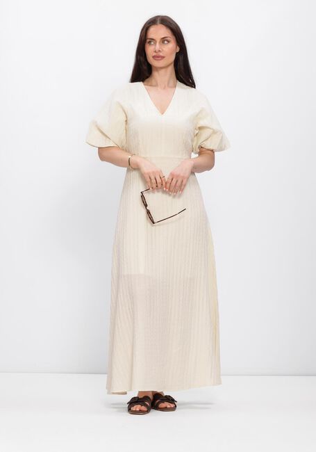 SELECTED WOMEN Robe midi SLFMADDIE SS CLOSED BACK MIDI DRESS en beige - large