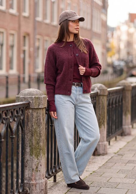 SELECTED WOMEN Haut SLFMANJA LS O-NECK Bordeaux - large