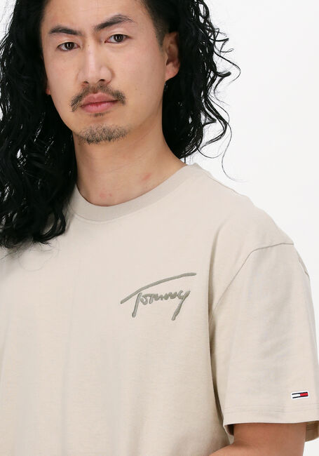TOMMY JEANS T-shirt TJM TOMMY SIGNATURE TEE en beige - large