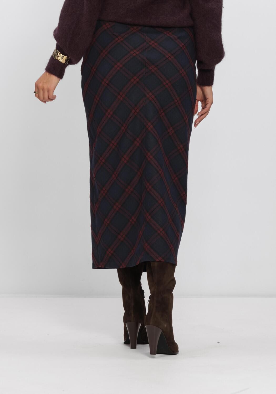 AAIKO Jupe midi BELIANE CO 577 Bleu fonc&eacute; - large