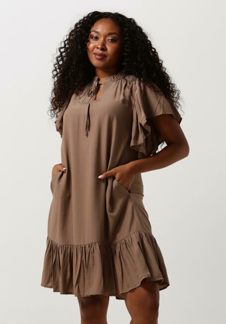 CO'COUTURE Mini robe TORA FRILL DRESS en taupe - large