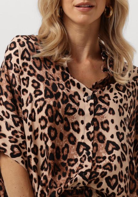 ALIX THE LABEL LADIES WOVEN TWILL LEOPARD BOXY BLOUSE Blouses en marron - large