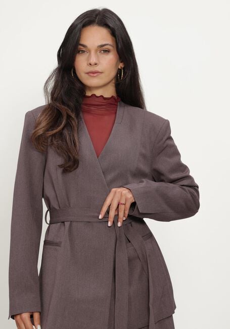 Bruine OBJECT Blazer OBJLISA LO L/S BELT BLAZER - large