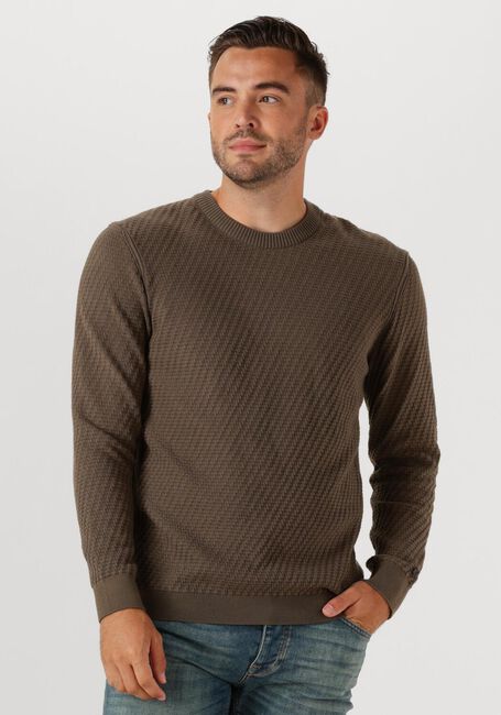 CAST IRON Pull REGULAR FIT COTTON STRETCH STRUCTURE en marron - large