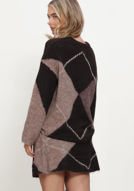 NEO NOIR Pull INGA CHECK FLUFF KNIT BLOUSE en marron - large