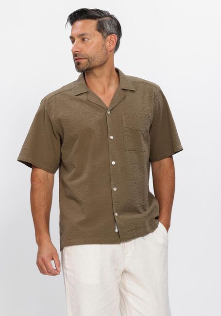 FOR&Eacute;T Chemise d&eacute;contract&eacute; PEER SEERSUCKER REGULAR SS SHIRT Kaki - large
