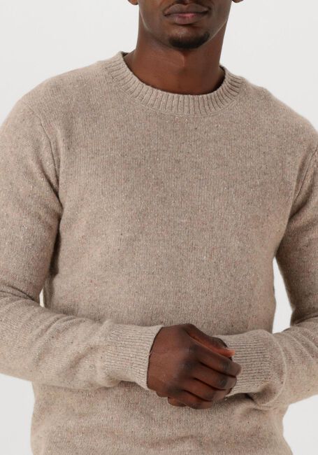 Beige SELECTED MEN Trui SLHNEIL LS KNIT NEPS CREW NECK - large