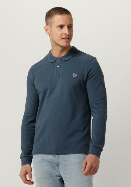 PS PAUL SMITH Polo MENS SLIM FIT LS POLO SHIRT ZEBRA en bleu - large