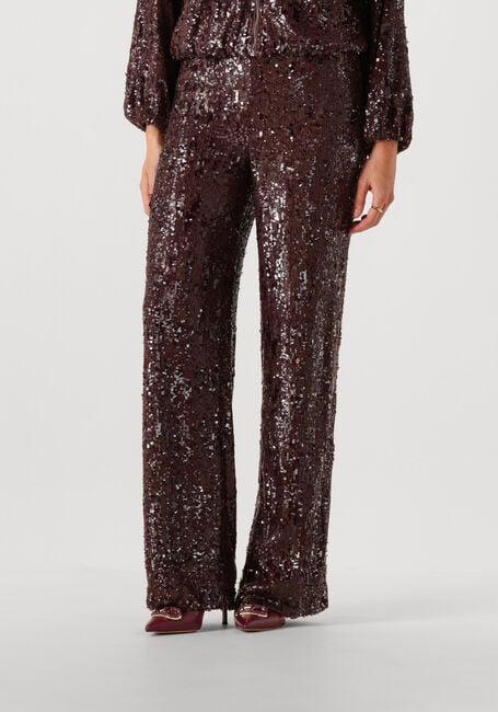 CO'COUTURE Pantalon large SOPHIECC SEQUIN LL PANT en marron - large