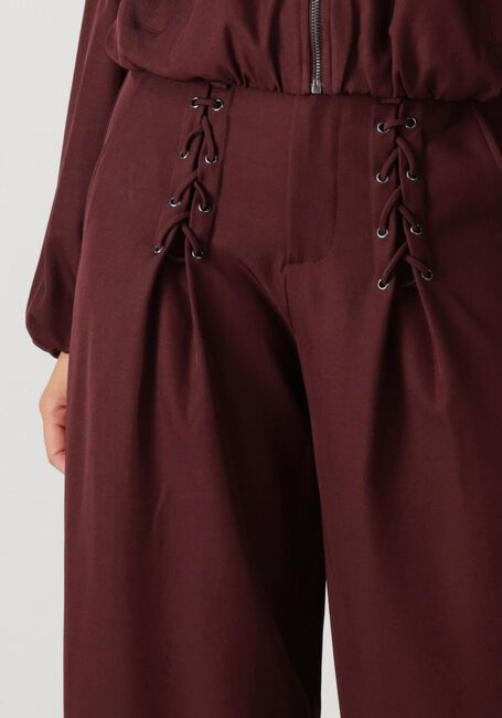 CO'COUTURE Pantalon LUNA EYELET WIDE LONG PANT Bordeaux - large