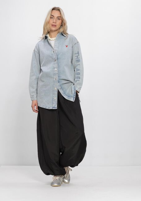 Lichtblauwe ALIX THE LABEL  LADIES WOVEN FLOWY DENIM OVERSIZED BLOUSE - large