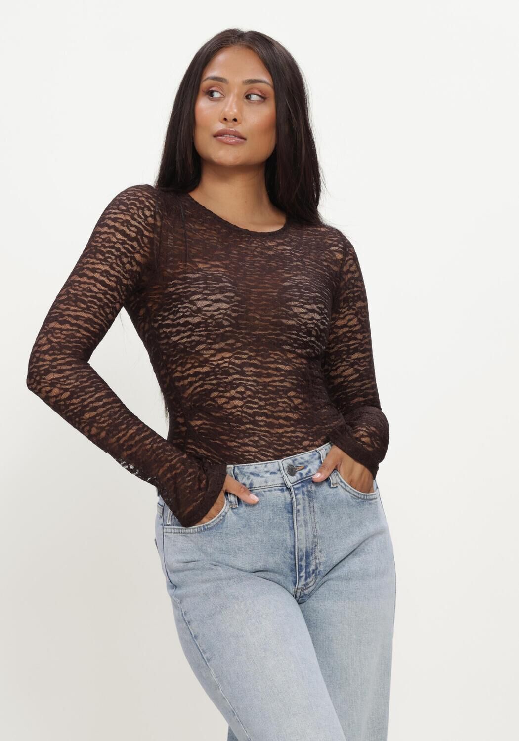 MODSTR&Ouml;M Haut DIANAMD TOP en marron - large